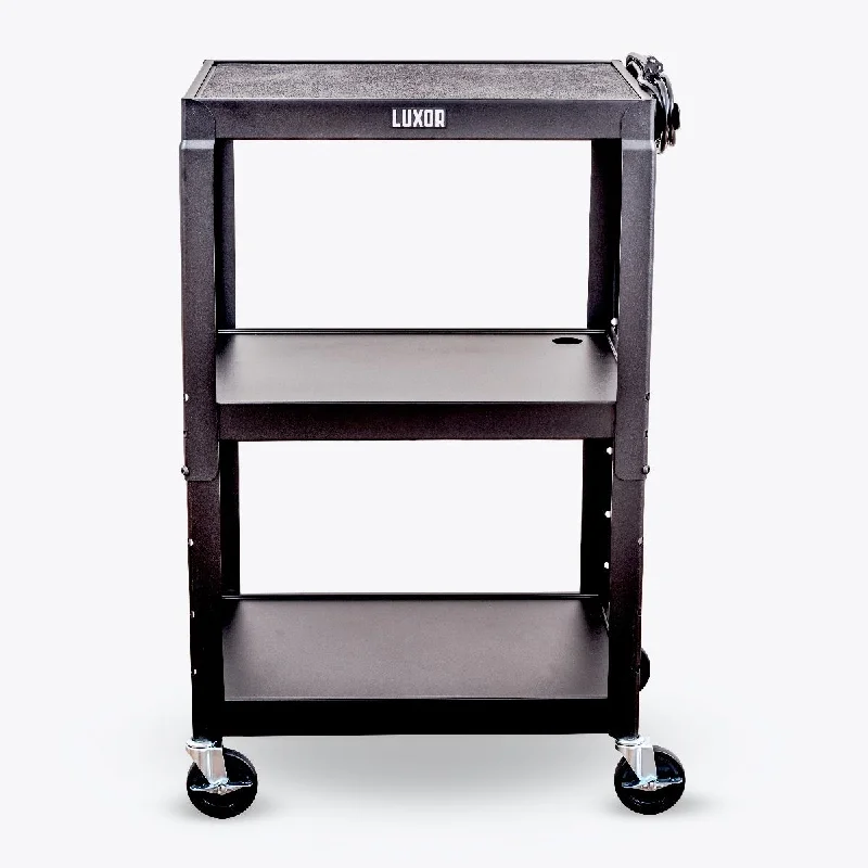 Adjustable-Height Steel Audio Visual Cart