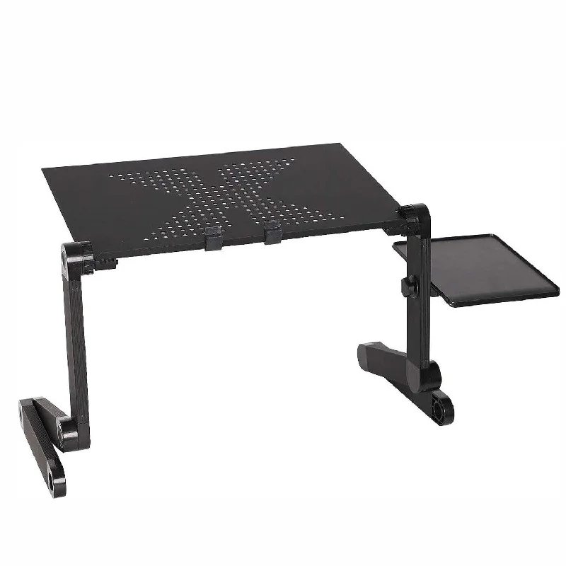 Adjustable Laptop Stand with Heat Emission Hole and Detachable Mouse Pad Portable Folding Laptop Table