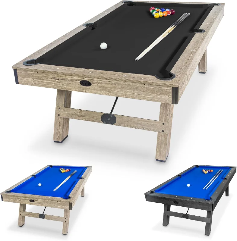 GoSports 8 ft Pool Table with Wood Finish - Modern Billiards Table - $725