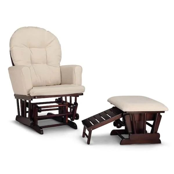 Graco Parker Espresso with Beige Semi-Upholstered Glider and Nursing Ottoman - $135