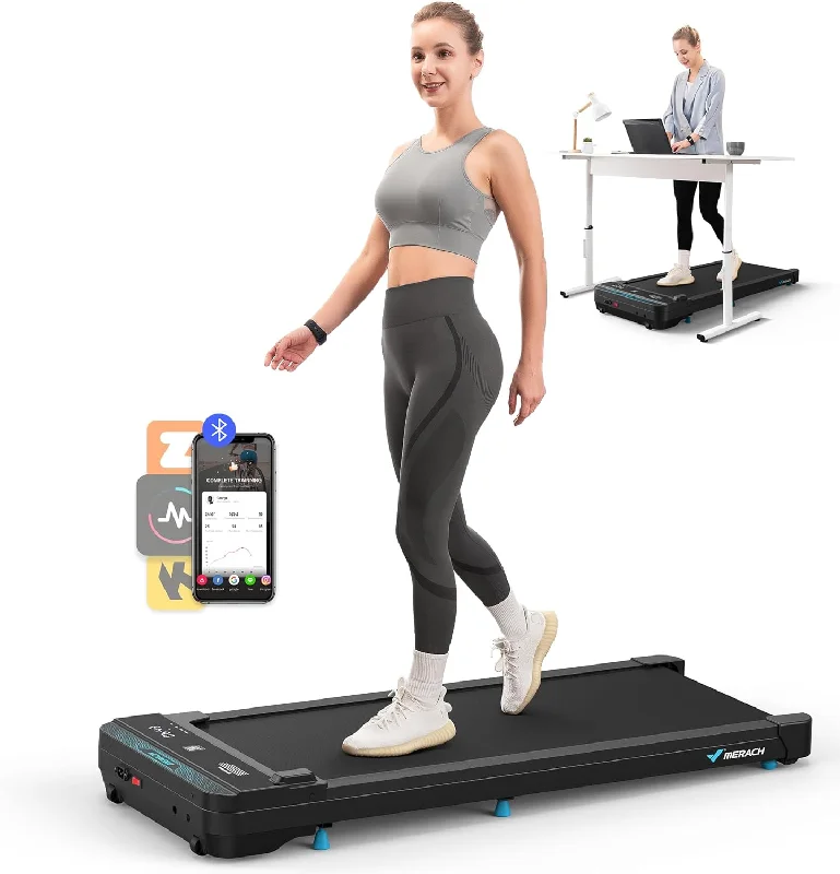 MERACH Walking Pad Treadmill, Max 3.8MPH, Quiet, Portable, Remote, APP, LED Display - $90