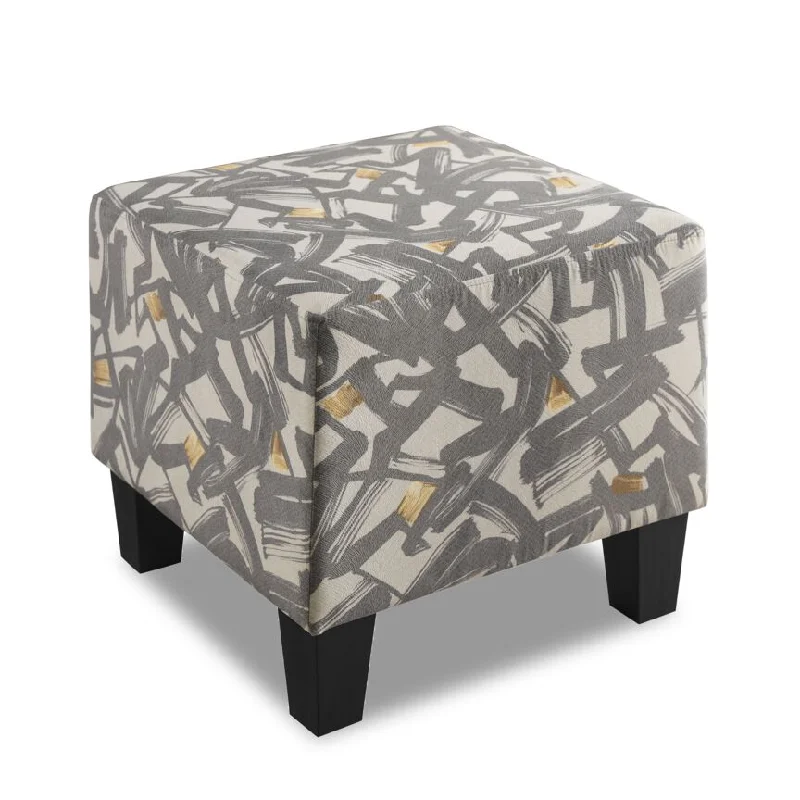 Iris Ottoman - Grey and Yellow